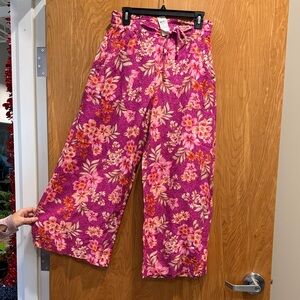 LOFT Pink Floral Trousers